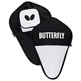 Butterfly Tischtennishülle schwarz/weiß Cell CASE I | Aufbewahrungstasche für einen Tischtennisschläger und Vier Tischtennisbälle | Geeignet für jedes Alter von Anfänger, Fortgeschrittene und Profis