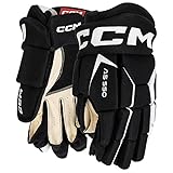 CCM AS550 Junior TAC Eishockey Handschuhe, schwarz/weiß, Größe: 10