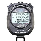 Stoptec Stoppuhr 495 (100 Memory | Schlagzahlmessung) - Digital Profi Stoppuhr mit Druckpunktmechanik | einfacher Batteriewechsel | spritzwasserfest