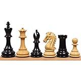 RoyalChessMall - 3,9-Zoll-Staunton-Schachfiguren der Craftsman-Serie, nur dreifach gewichtetes Ebenholz