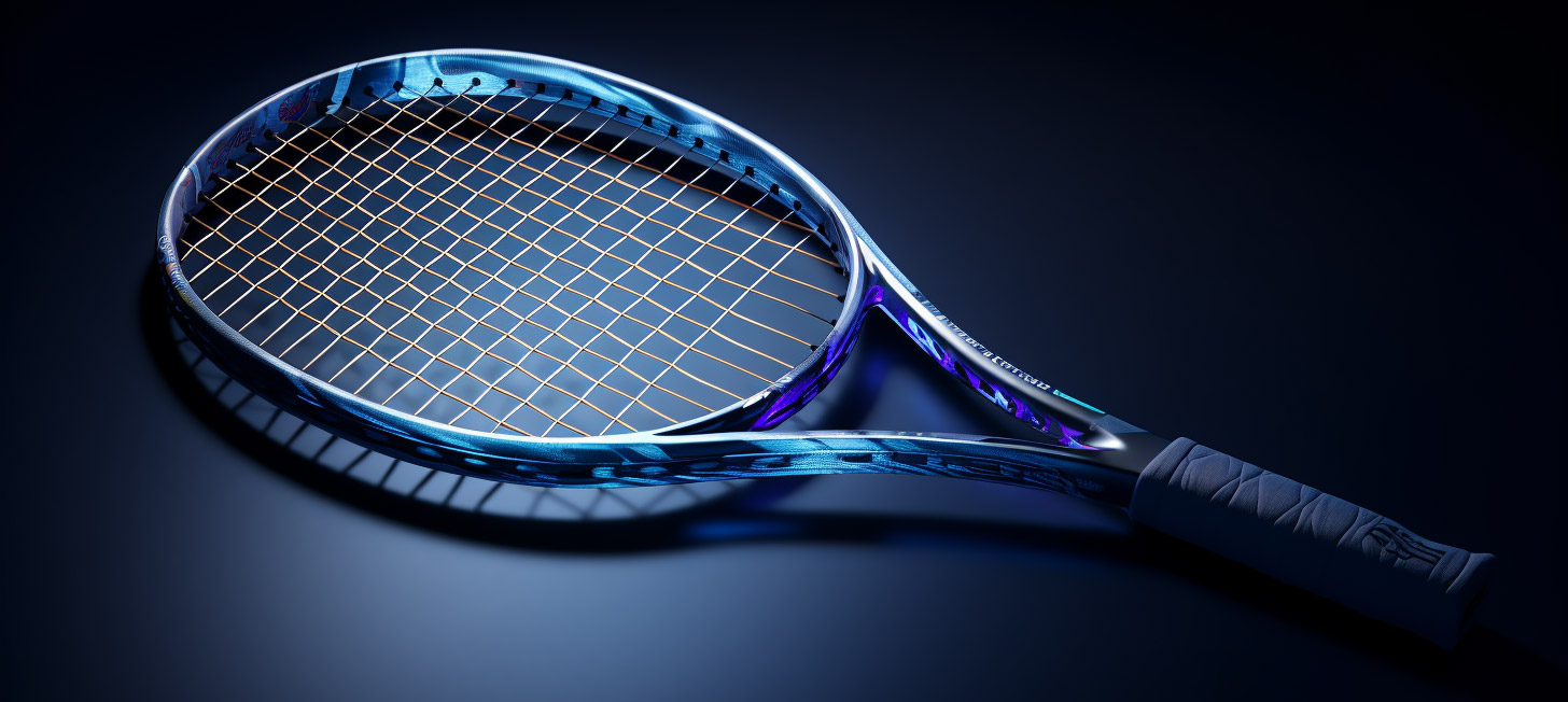 Blauer-Tennisschläger