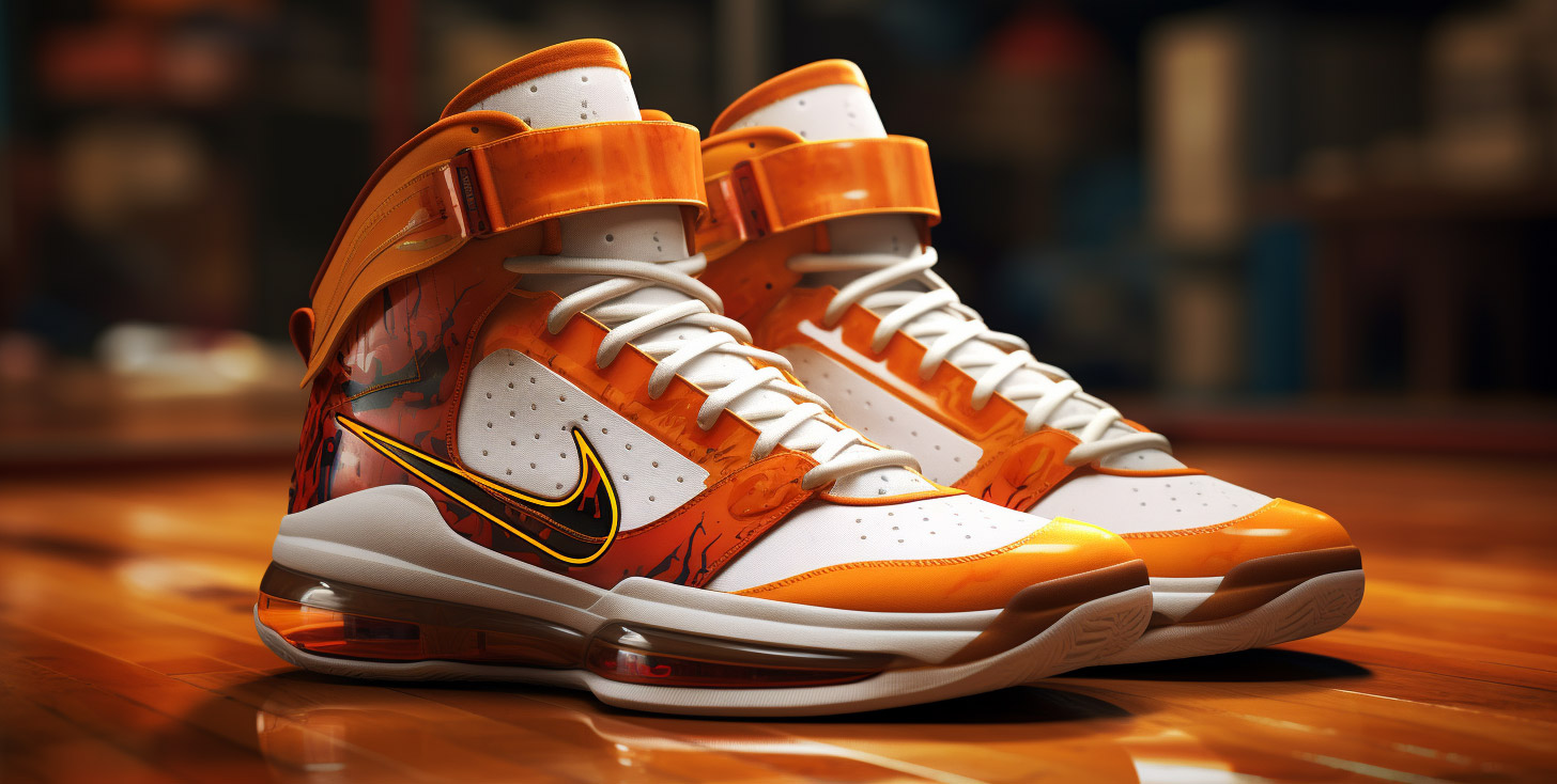 Orangene-Nike-Basketballschuhe
